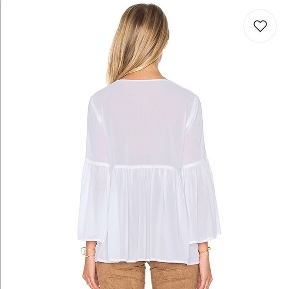 NWT SMYM Poet Tie Top in White Chiffon Medium - Picture 3 of 8